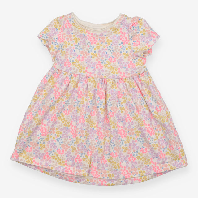 Neon floral jersey dress