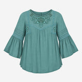 Teal Green 100% Viscose Beaded Hand Embroidered La
