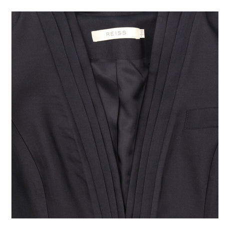 Black Cropped Open Front Pleated Collar Tail