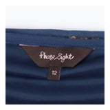 Navy Boatneck Midi Jersey Dress – Gold Sequin Stri