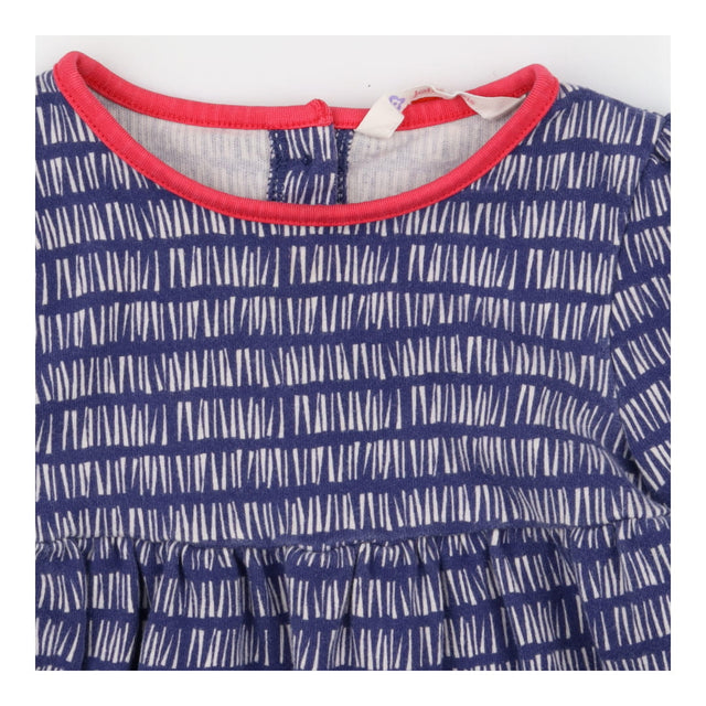 Dress Long Sleeve Blue Tally Print