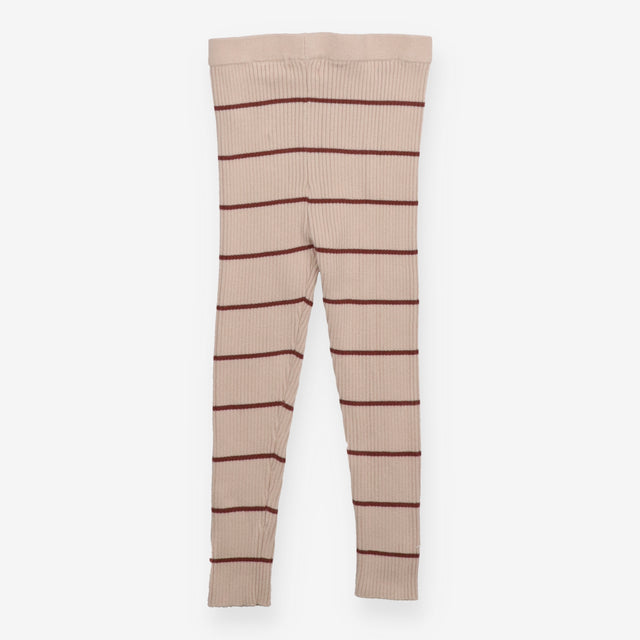 Leggings Ribbed Beige and Brown Striped