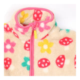 Frugi Adult Beige Mushroom Floral Fluffy Zip Fleec