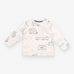 T-shirt white with vehicles