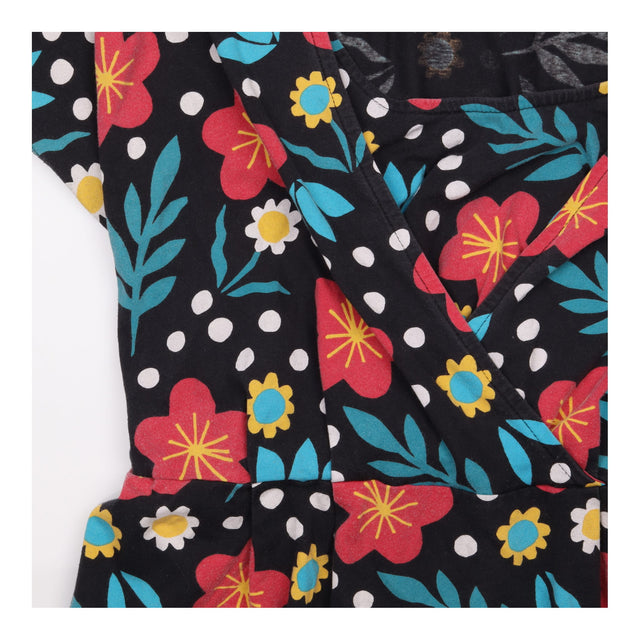 Dress organic maternity nursing floral midi navy