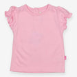 Pink frill sleeve t-shirt