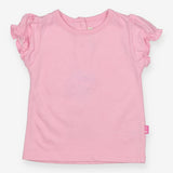 Pink frill sleeve t-shirt