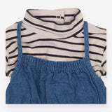Strappy Dungarees with Striped Long Sleeve