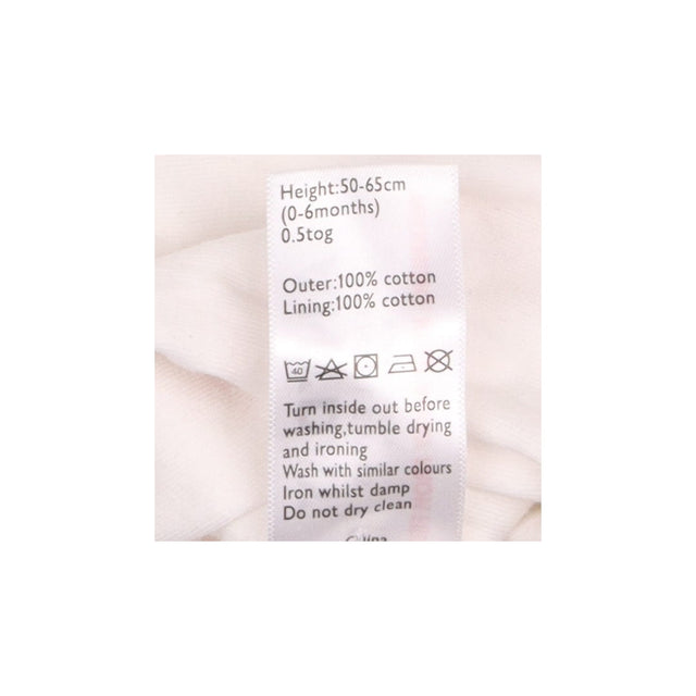 Sleeping Bag White with Pink Spots 0.5 Tog