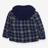 Hooded Jacket navy and Green Check