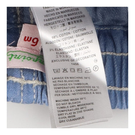 Blue denim pull on trousers