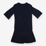 Knitted Midi Dress Navy Flared Hem Relaxed Fit