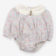Bodysuit Long Sleeved White Collared Floral