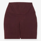 High Waisted Leggings Stretch Cotton Burgundy