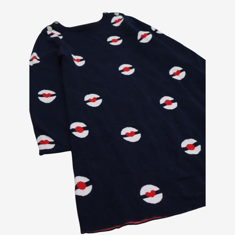 Sweater Dress Navy Patterned Balls