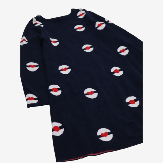 Sweater Dress Navy Patterned Balls