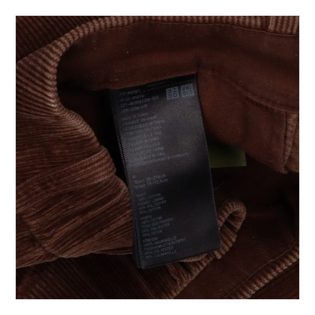 Brown Corduroy Trousers with Pleated Front & Butto