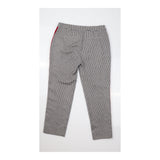 British Tweed Houndstooth Wool Trousers Side Strip