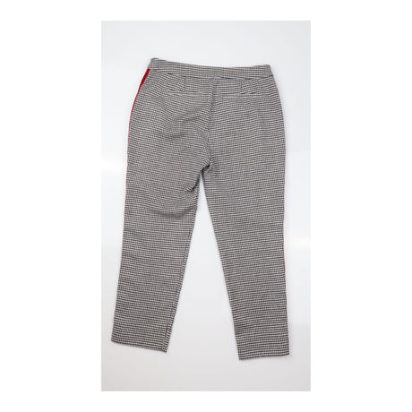 British Tweed Houndstooth Wool Trousers Side Strip