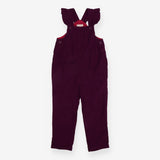 Cord Dungaree Purple with Ruffled Shoulder Straps