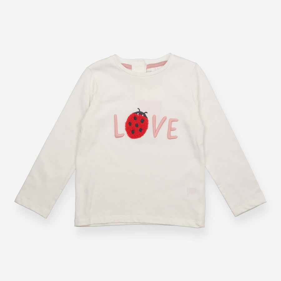 Heirloom White Tee Shirt Long Sleeve Love Ladybird