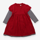Dress long sleeve red navy and white striped sleev