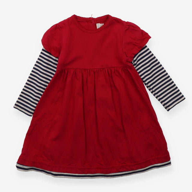 Dress long sleeve red navy and white striped sleev