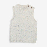 Knitted Sweater Vest Cream Spotted 