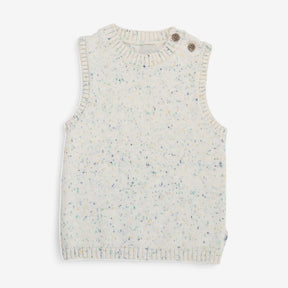 Knitted Sweater Vest Cream Spotted 