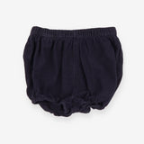 Navy cord bloomer shorts