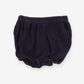 Navy cord bloomer shorts