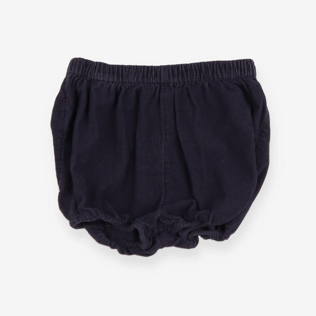 Navy cord bloomer shorts