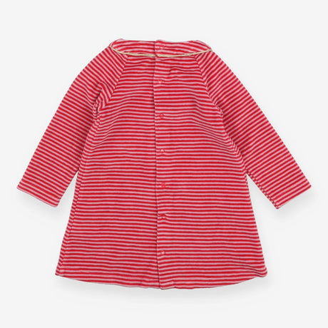 Dress Velour Red and Pink Stripe Llamas