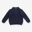 Sweater 1/4 zip navy blue cable knit
