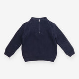 Sweater 1/4 zip navy blue cable knit