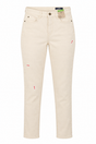 Jeans Slim Mid Rise Ecru Denim Pocket Stretch