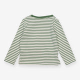 Tee Shirt Green Stripes and Applique Chick