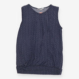 Pleated geo ditsy blue maternity and nursing top