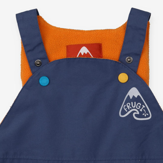 Blue fleece lined waterproof dungarees