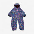 Pramsuit Fleece Lined Blue with Flowers and Hedgeh