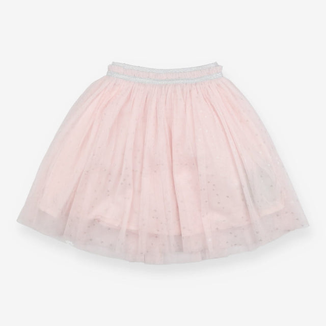 Skirt pink tulle silver band stars