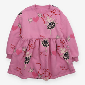 Dress jersey pink LS mouse hearts Bring the Magic
