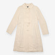 Ivory Silk-Linen Bow-Waist Occasion Coat