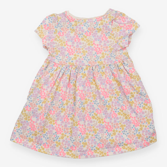 Neon floral jersey dress