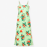 Dress Green Tropical Floral Cami Maxi