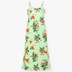 Dress Green Tropical Floral Cami Maxi
