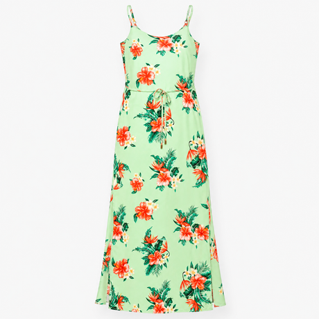 Dress Green Tropical Floral Cami Maxi