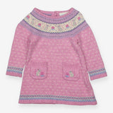 Dress knit pink mice fairisle