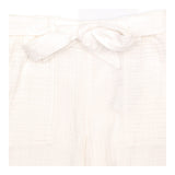 White Trousers Double Gauze Cotton Ankle Length Be