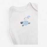 Bodysuit white with blue sheep